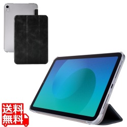iPad mini(A17 Pro) フラップケース 薄型軽量 背面クリア 2アングル 写真1