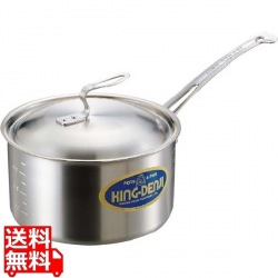 ニューキングデンジ 深型片手鍋(目盛付) 15cm ※IH対応(100V/200V) 業務用 写真1