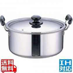 SAステンレス プラ柄 厚板実用鍋 24cm ※ IH対応 IH (100V/200V)とガス火対応 写真1