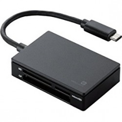 メモリリーダライタ/USB Type-Cコネクタ/USB3.1 Gen1/SD+MS+CF+XD/Mac用/ブラック 写真1