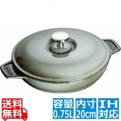 ラウンドホットプレート 20cm グレー 40509-578 ※ IH対応 IH (100V/200V)とガス火対応 写真1