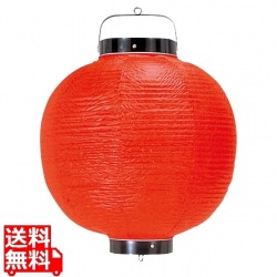 丸 ビニール提灯 無地 13号 赤 直径340×H460 写真1