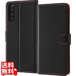 Xperia 10 III 耐衝撃 手帳 マグネット スリープ/ブラックレッド 写真1