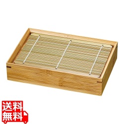 竹製 炭化麺皿 長角 写真1