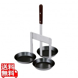 EBM ステンレス らくらくカキ揚(フッ素コート)3連 写真1