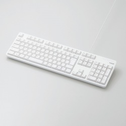 有線キーボード/メンブレン式/フルサイズ/ホワイト TK-FCM104WH 写真1