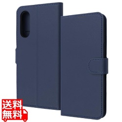 らくらくスマホ a/L LS耐衝撃ルーペ付MベルトS手帳型レザー/ダークNV 写真1