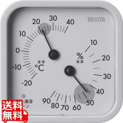 タニタ 温湿度計 TT-587GYウォームグレー 写真1