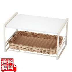 洗えるバスケット付レンジ上ラック WF-17 ホワイト 写真1