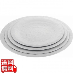 モダンホワイト 丸皿 尺 写真1