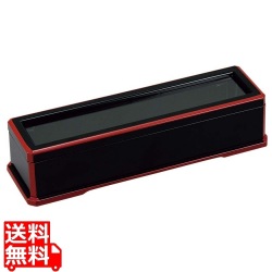 ABSコンパクト箸箱 黒渕朱 写真1