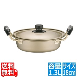 アカオ しゅう酸 実用鍋 浅型(硬質) 18cm 写真1