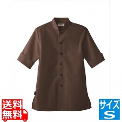 男女兼用ショップコート ET-7731ブラウン S 写真1