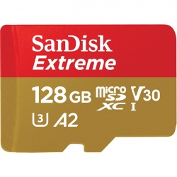 128GB microSDXCメモリ EXTREMEシリーズ A2対応 SDアダプタ付き 写真1