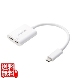 USB Type-C(TM)変換アダプター 2ポート/PD充電付き 写真1