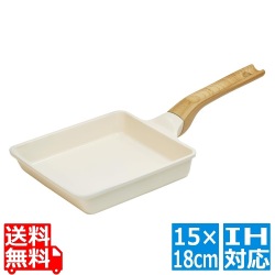 軽くて使いやすいホワイトセラミック エッグパン15cm×18cm 写真1