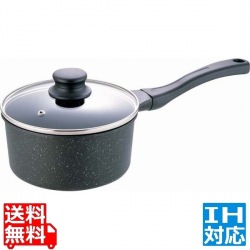 IH テフロンマーブルコート 片手鍋 16cm ※ IH対応 IH (100V/200V)とガス火対応 写真1