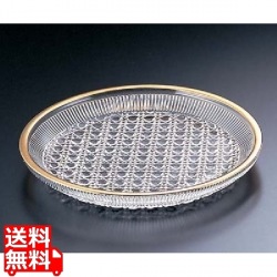 籠目 丸皿 天金 KM-KG1G 写真1