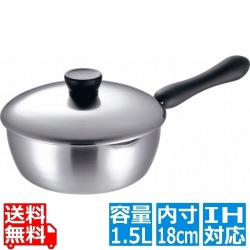 エルム IH 3層鋼 ユキヒラパン 18cm 業務用 ※ IH対応 IH (100V/200V)とガス火対応 写真1