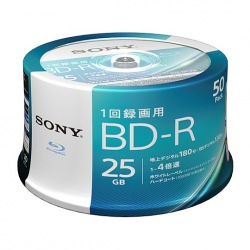ビデオ用BD-R 追記型 片面1層25GB 4倍速 ホワイトプリンタブル 50枚スピンドル 写真1