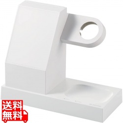 ワイヤレス充電器 7.5W+5W マグネット式 スタンド アップルウォッチ充電器はめ込み可 同時充電可 おくだけ充電 ホワイト 写真1
