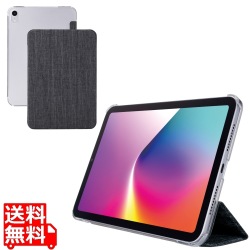 iPad mini(A17 Pro) フラップケース 薄型軽量 ファブリック 背面クリア 写真1