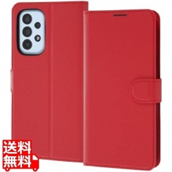 Galaxy A53 5G 耐衝撃 手帳 シンプル マグネット/レッド 写真1