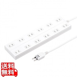 電源タップ 2P 12個口 ACアダプタ対応 マグネット付 写真1