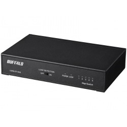 Giga 5ポート スイッチングハブ 電源内蔵 金属筐体 マグネット付 ブラック 写真1