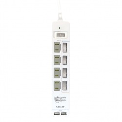 プリンストン 火災防止＋USB給電機能付マルチタップ コンセント：4口 写真1