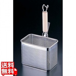 18-8 木柄パンチング角てぼ 横型 L 業務用 写真1