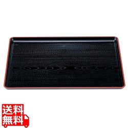 一休木目盆 黒天朱 尺4寸 ABS樹脂 NS加工 写真1