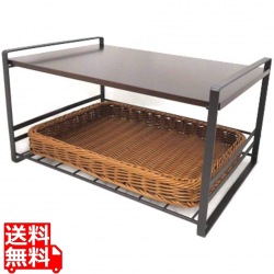 洗えるバスケット付レンジ上ラック WF-18 ブラウン 写真1