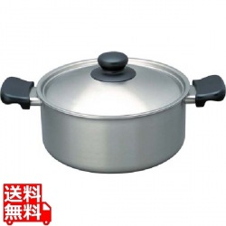 18-8両手鍋 浅型 22cm 31209 ※ ガス火専用 写真1