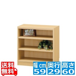 フリーラック タナリオ TNL-6059 NA | 幅:約59cm 高さ:約60cm ナチュラルブラウン 全棚可動 シェルフ 書斎 オフィス 事務所 写真1