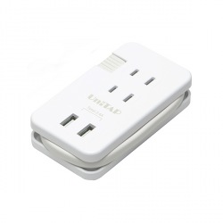 プリンストン コンパクトUSB2ポート給電機能付マルチタップ ホワイト 写真1