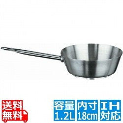 パデルノ18-10テーパーパン 1112-18 ※ IH対応 IH (100V/200V)とガス火対応 写真1