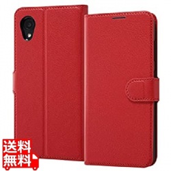 Galaxy A22 5G 耐衝撃 手帳型 シンプル マグネット/レッド 写真1