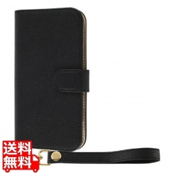 らくスマ F-52B 手帳 ハンドストラップ ルーペ付/ブラック 写真1