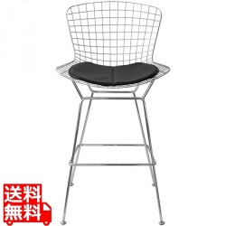 カウンターチェア ワイヤー スチール 座面高70 合成皮革 PCK-020N ブラック 宮武製作所 写真1