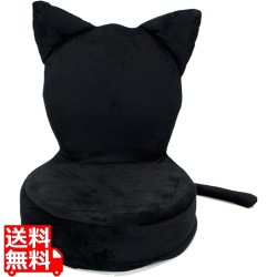 座椅子 折りたたみ アニマル YS-557R 猫 ブラック 宮武製作所 | かわいい ウレタン 子供 写真1