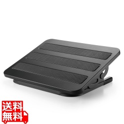 フットレスト 足置き台 デスク 角度調整 可動式 姿勢改善 負担軽減 スチール製 テレワーク ブラック 写真1
