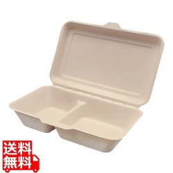 エコ容器 ムギ・タケ 未晒色(50入) 大仕切付 写真1