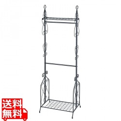 ハンガーラック 2段 幅63 高さ182 DS-HS3226N ブラック 宮武製作所 | アジャスター 写真1