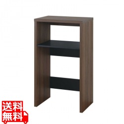 レンジ台 白井産業 レンジラック ゴミ箱収納 ゴミ箱上ラック キッチン 収納 ラック モダン ダークブラウン ブラック ツートンカラー 幅約60cm 高さ約105cm  写真1