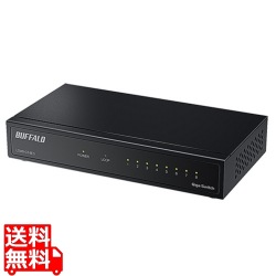 LSW8-GT-8ES/BK Giga 8ポート スイッチ電源外付金属筐体マグネット付 写真1