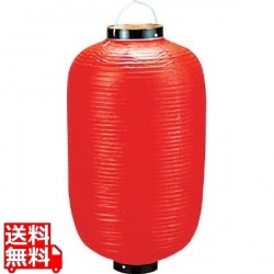 ビニール提灯長型 《17号》 赤ベタ 写真1