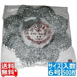 ドイリー レースペーパー 丸型 銀(500枚入)6号 写真1