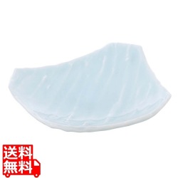 和食器コレクション 青白 波彫変形皿 写真1