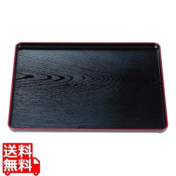 地木目長手盆 黒天朱 尺4寸 1-62-4 写真1